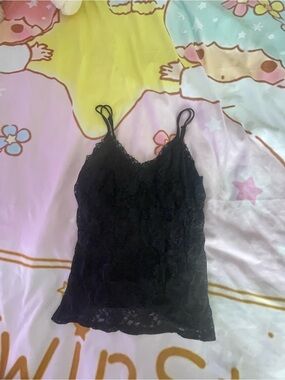 Black Lace Cami Top - Women